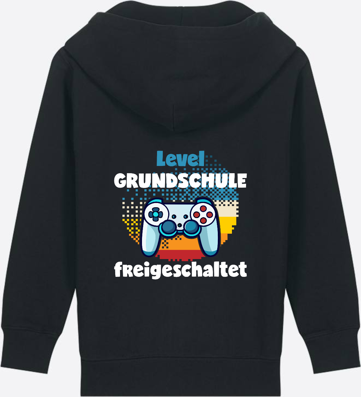 Zip-Hoodie Einschulung: Level Grundschule freigeschaltet - Black