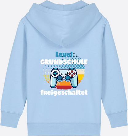 Zip-Hoodie Einschulung: Level Grundschule freigeschaltet - Blue Soul
