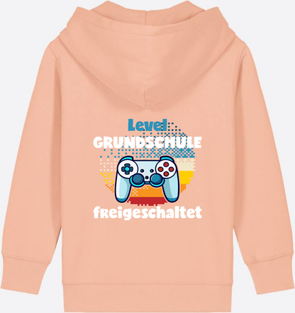 Zip-Hoodie Einschulung: Level Grundschule freigeschaltet - Fraiche Peche