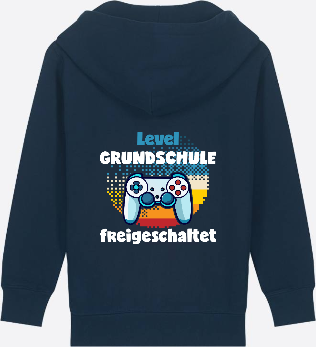 Zip-Hoodie Einschulung: Level Grundschule freigeschaltet - French Navy