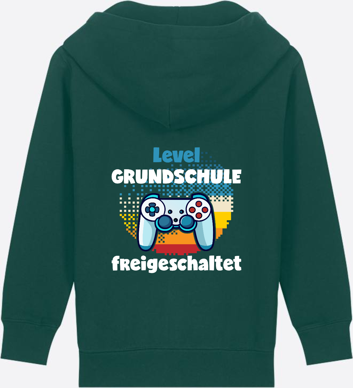 Zip-Hoodie Einschulung: Level Grundschule freigeschaltet - Glazed Green
