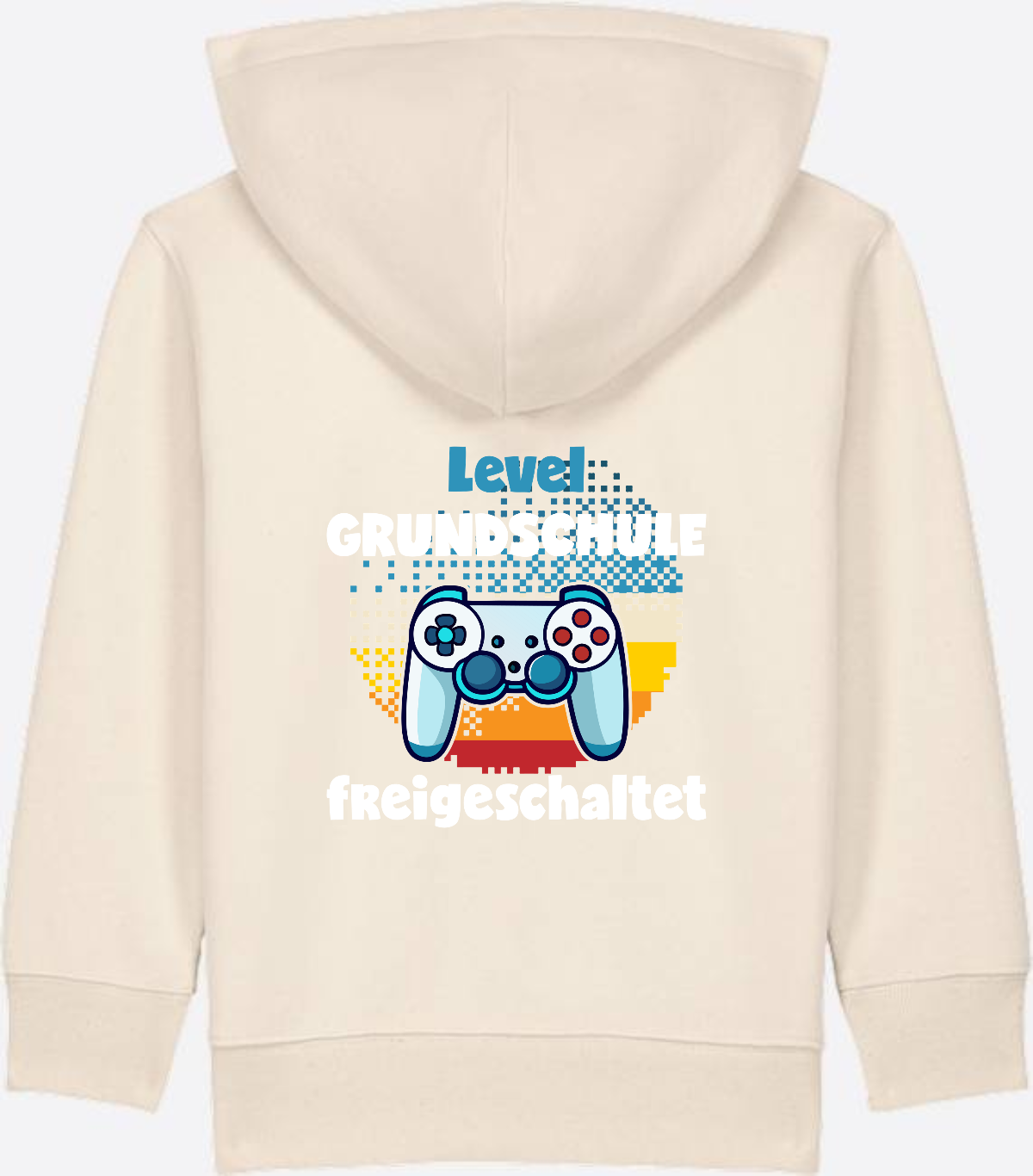 Zip-Hoodie Einschulung: Level Grundschule freigeschaltet - Natural Raw