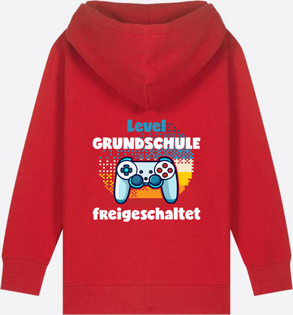 Zip-Hoodie Einschulung: Level Grundschule freigeschaltet - Red