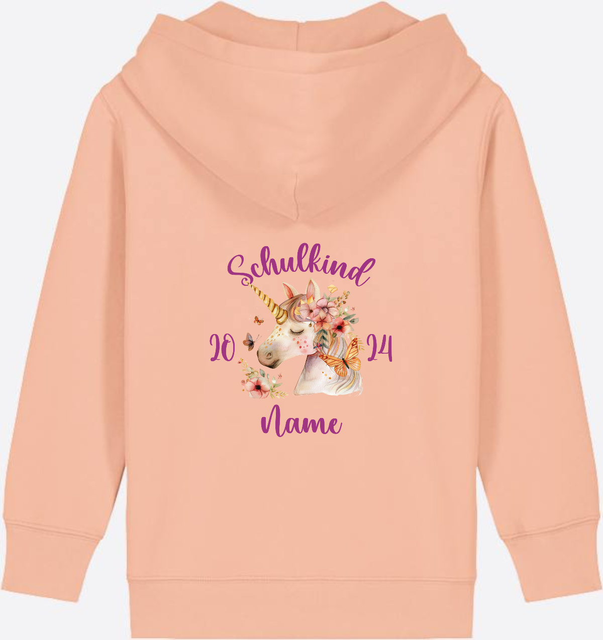 Zip-Hoodie Einschulung Mädchen – Geschenk mit Wunschnamen - Fraiche Peche