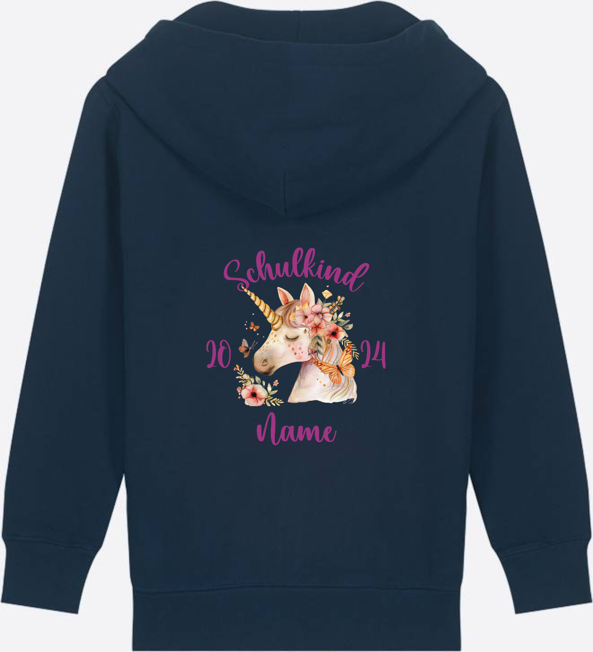 Zip-Hoodie Einschulung Mädchen – Geschenk mit Wunschnamen - French Navy
