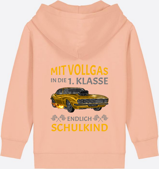 Zip-Hoodie Einschulung: Mit Vollgas in die 1. Klasse Rennauto - Fraiche Peche