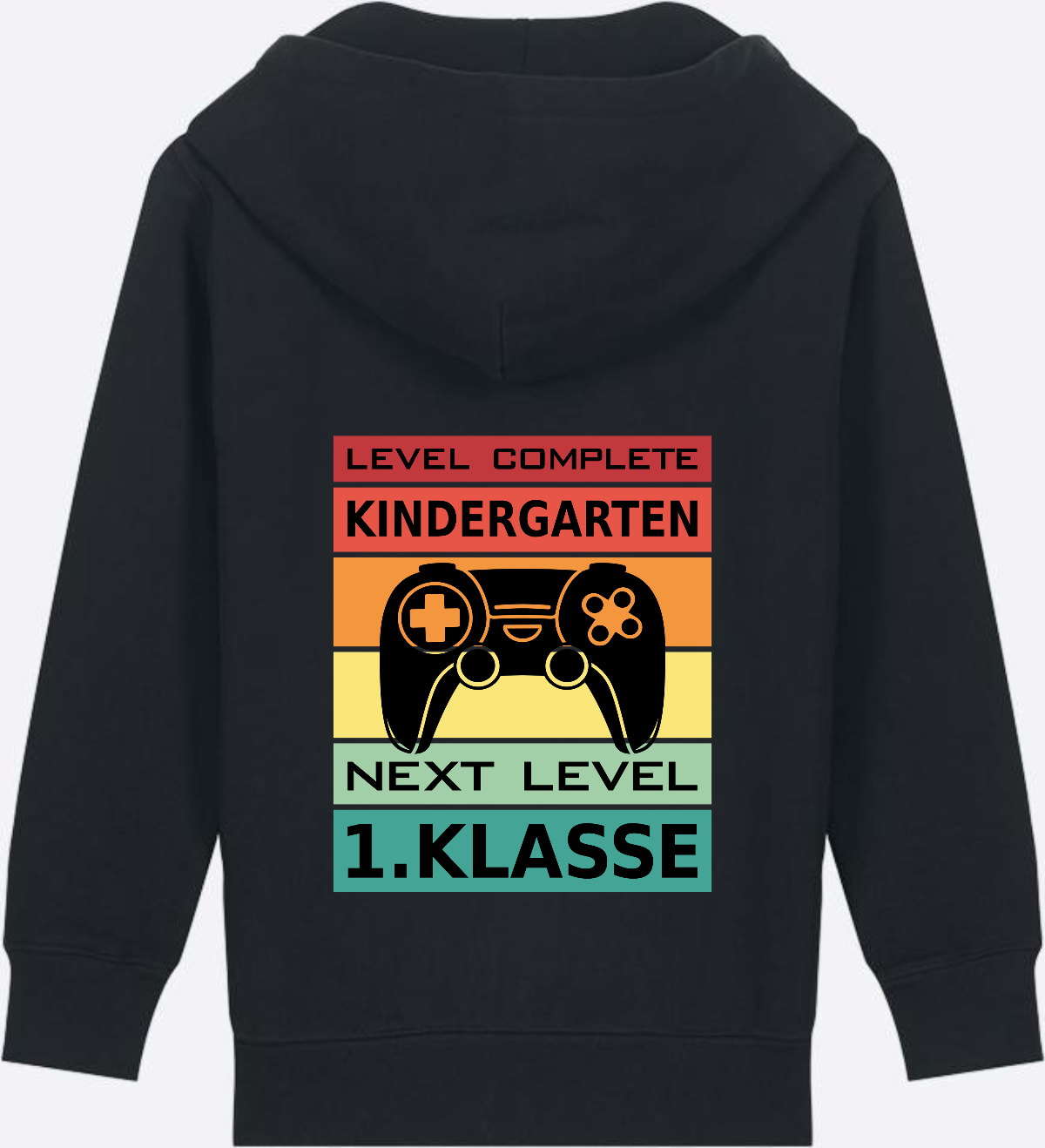 Zip-Hoodie Einschulung: Next Level 1. Klasse mit Name - Black