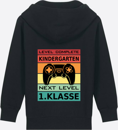 Zip-Hoodie Einschulung: Next Level 1. Klasse mit Name - Black