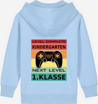 Zip-Hoodie Einschulung: Next Level 1. Klasse mit Name - Blue Soul