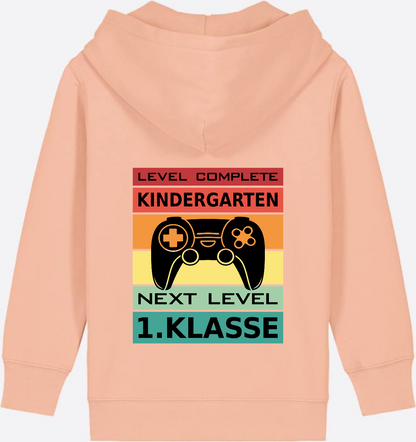Zip-Hoodie Einschulung: Next Level 1. Klasse mit Name - Fraiche Peche