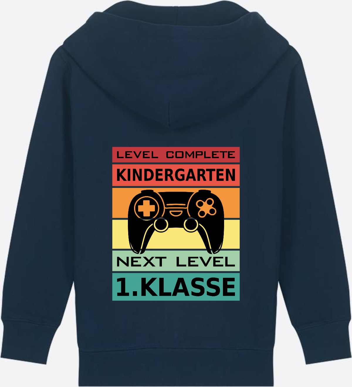 Zip-Hoodie Einschulung: Next Level 1. Klasse mit Name - French Navy