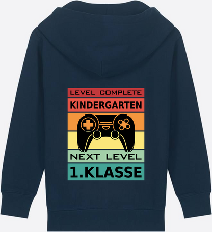 Zip-Hoodie Einschulung: Next Level 1. Klasse mit Name - French Navy