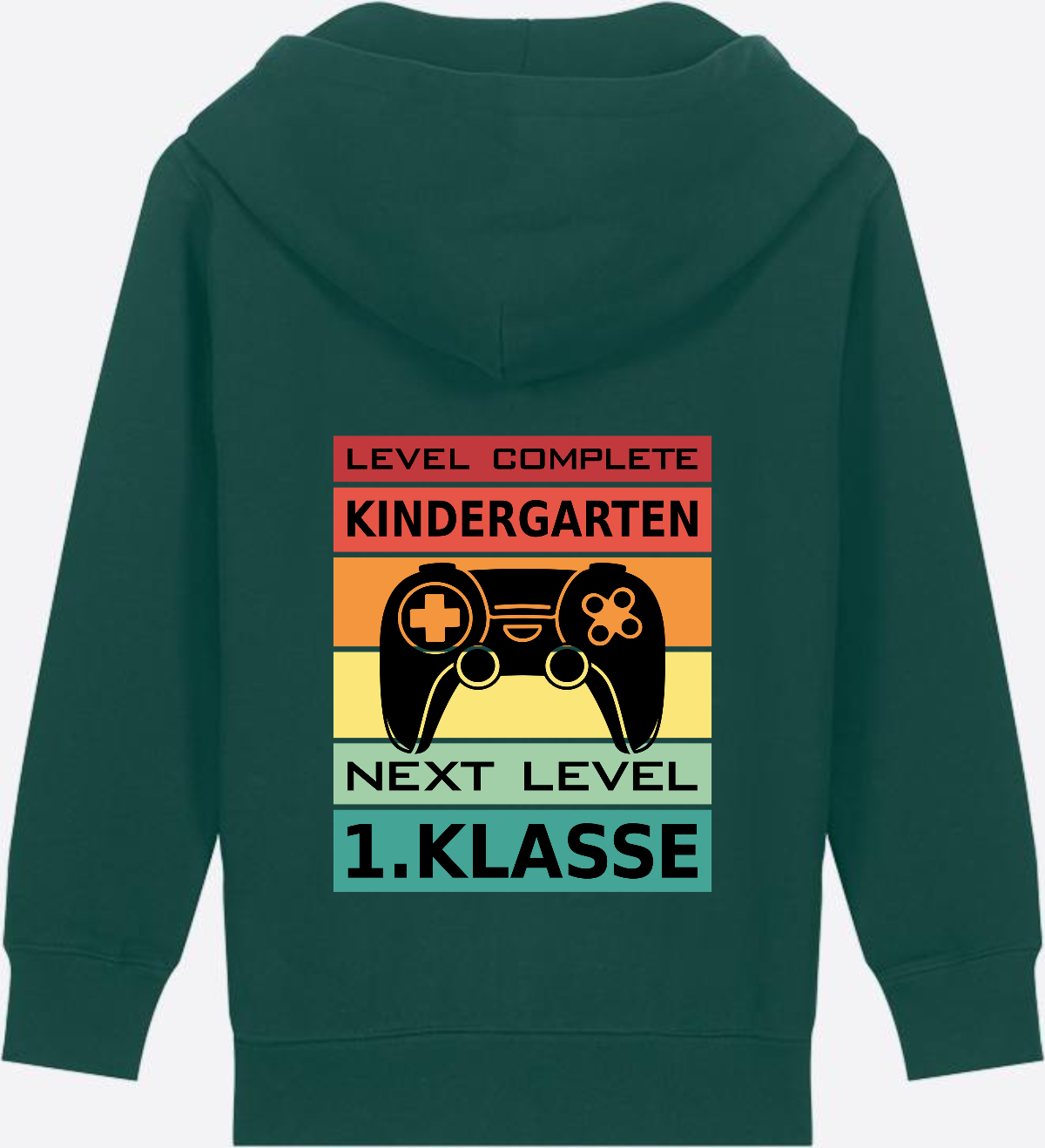 Zip-Hoodie Einschulung: Next Level 1. Klasse mit Name - Glazed Green
