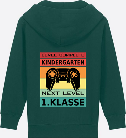 Zip-Hoodie Einschulung: Next Level 1. Klasse mit Name - Glazed Green