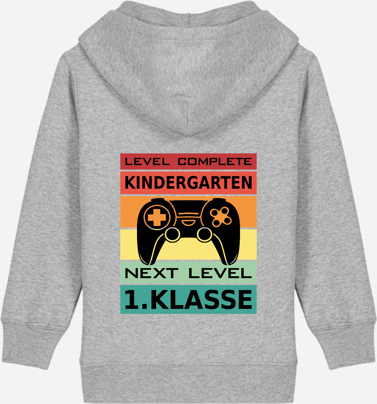 Zip-Hoodie Einschulung: Next Level 1. Klasse mit Name - Heather Grey