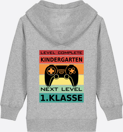 Zip-Hoodie Einschulung: Next Level 1. Klasse mit Name - Heather Grey