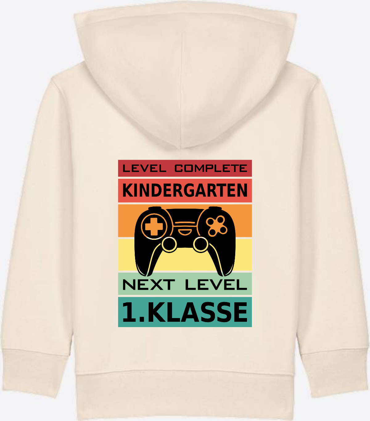 Zip-Hoodie Einschulung: Next Level 1. Klasse mit Name - Natural Raw