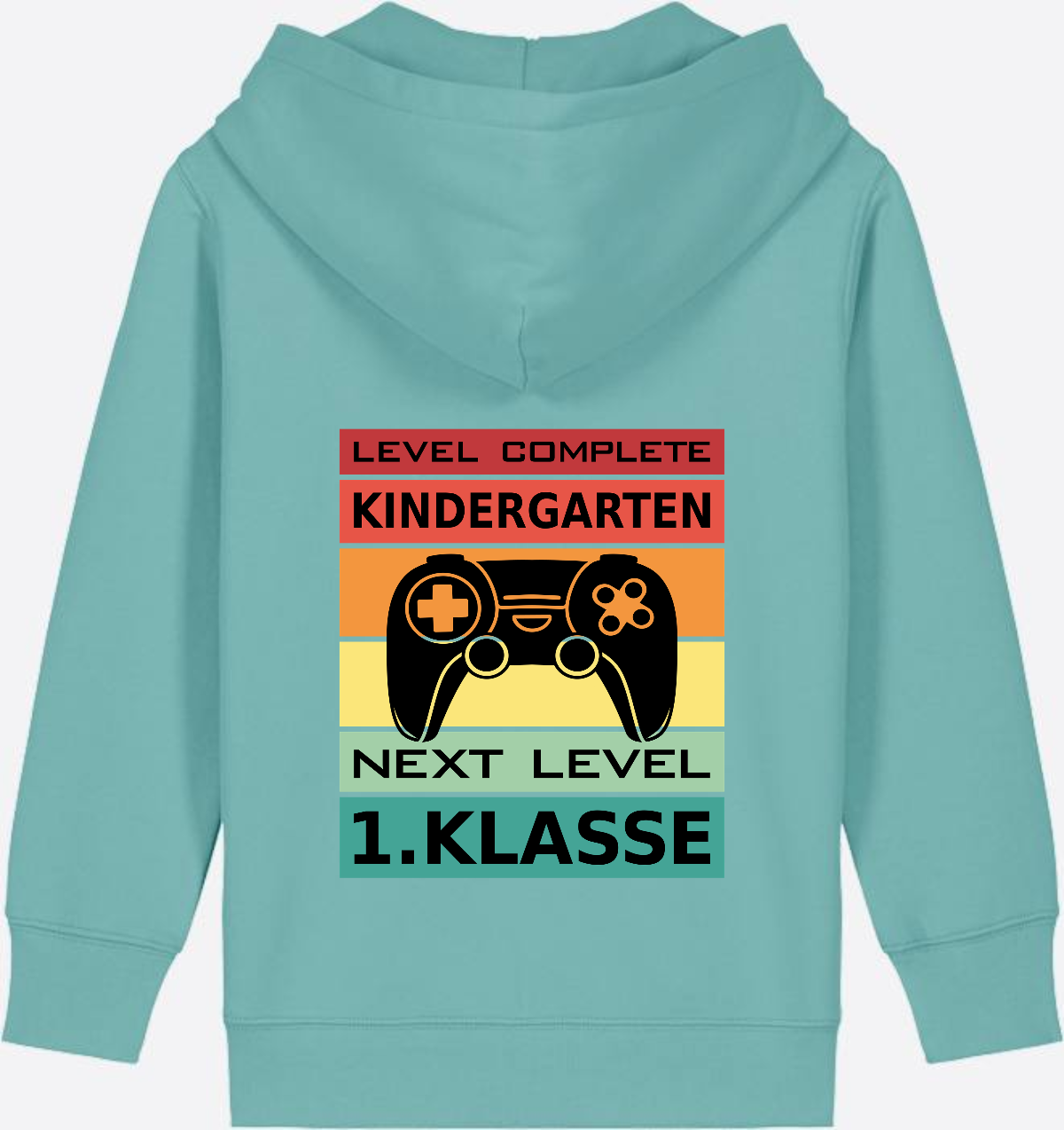 Zip-Hoodie Einschulung: Next Level 1. Klasse mit Name - Teal Monstera