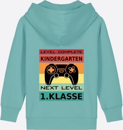 Zip-Hoodie Einschulung: Next Level 1. Klasse mit Name - Teal Monstera