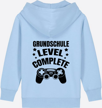 Zip-Hoodie Grundschule Level Complete – mit Wunschnamen - Blue Soul
