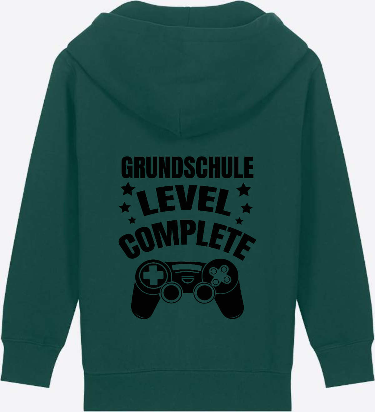Zip-Hoodie Grundschule Level Complete – mit Wunschnamen - Glazed Green