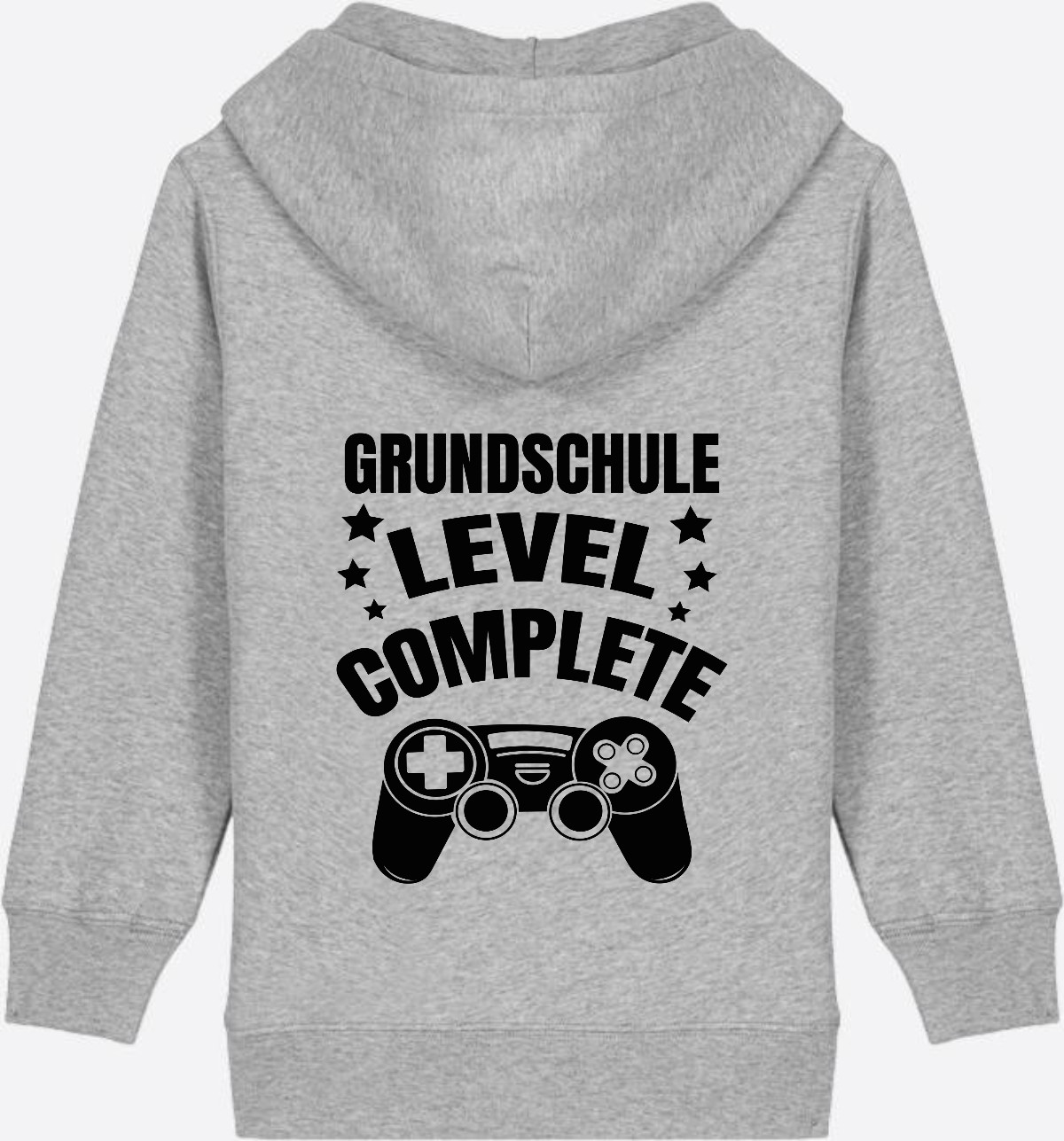 Zip-Hoodie Grundschule Level Complete – mit Wunschnamen - Heather Grey