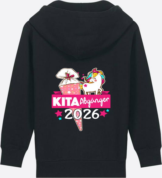 Zip-Hoodie Kita Abgänger 2026 – Personalisiert zur Einschulung - Black