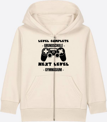 Zip-Hoodie Next Level Gymnasium – Geschenk mit Name - Natural Raw Herzseite