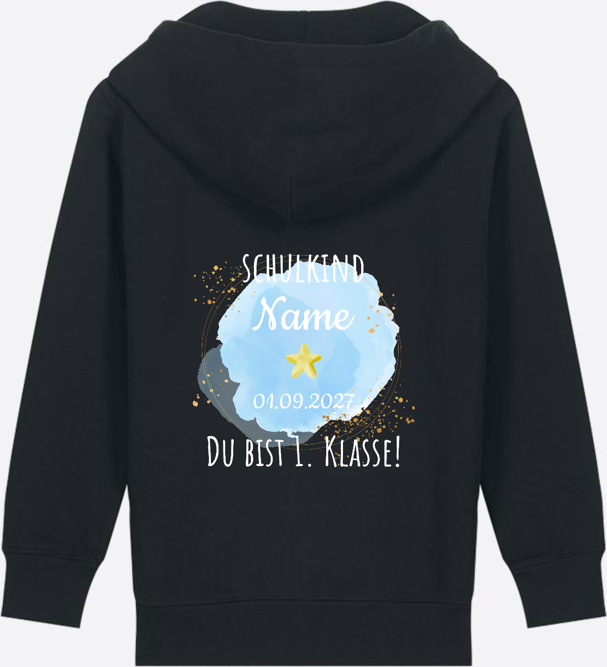 Zip-Hoodie Schulkind - Du bist erste Klasse mit Wunschnamen - Black