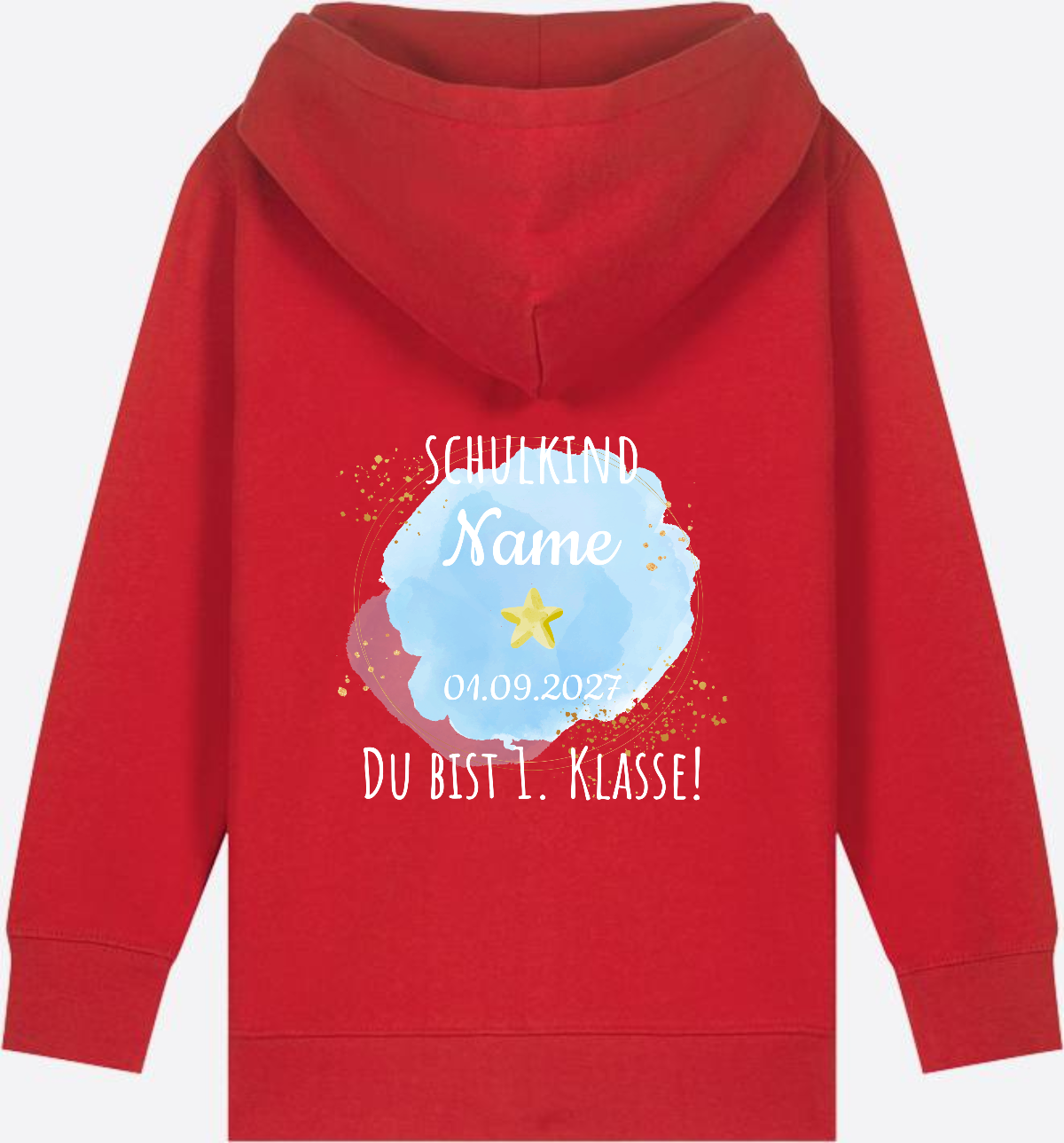 Zip-Hoodie Schulkind - Du bist erste Klasse mit Wunschnamen - Red