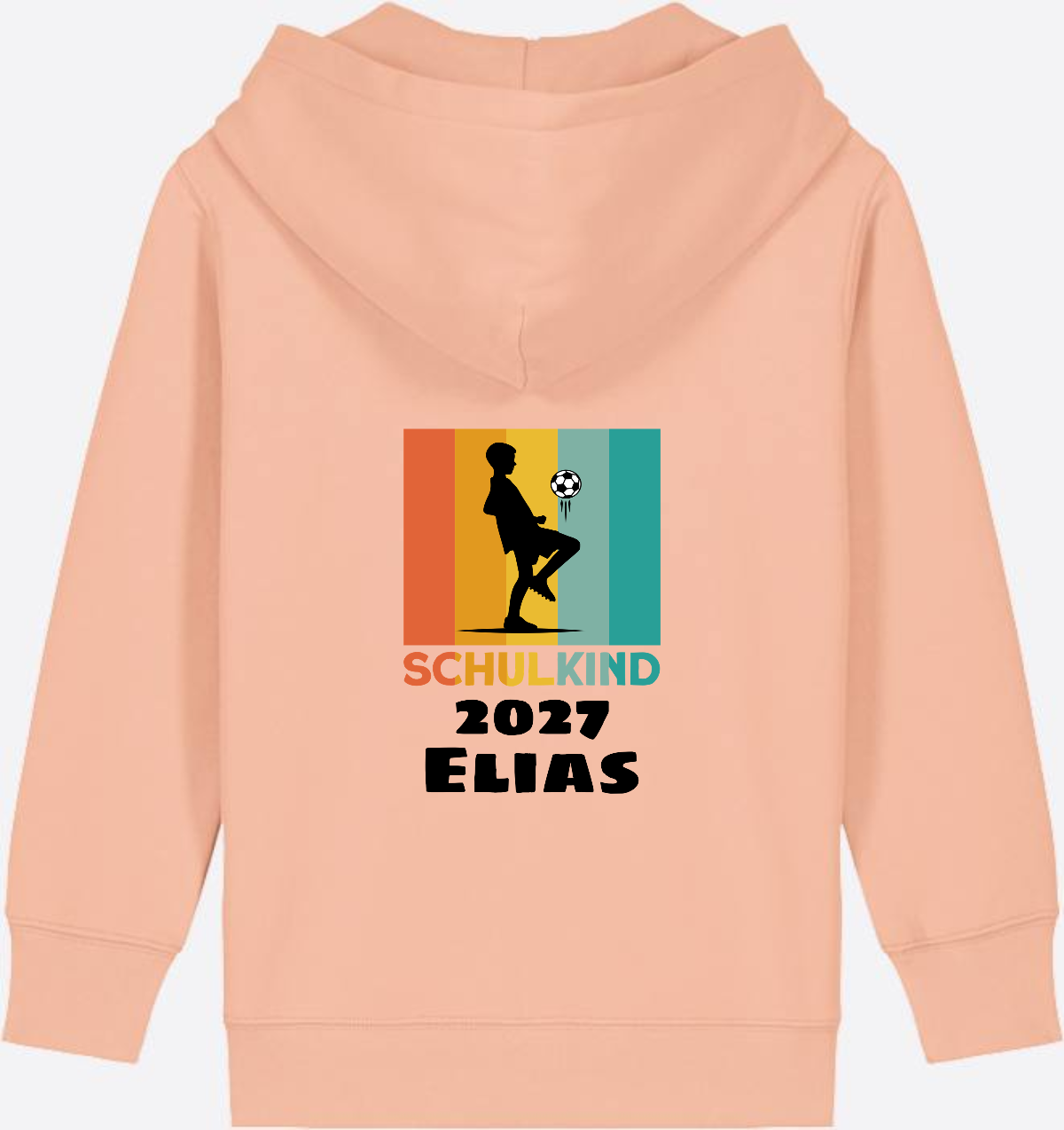 Zip-Hoodie Schulkind Fußball – Personalisiert mit Wunschname - Fraiche Peche