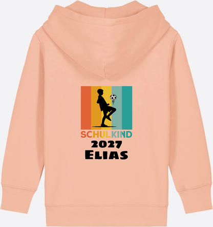 Zip-Hoodie Schulkind Fußball – Personalisiert mit Wunschname - Fraiche Peche