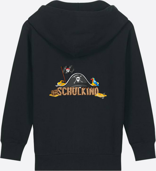 Zip-Hoodie Schulkind Pirat – Geschenk zur Einschulung - Black