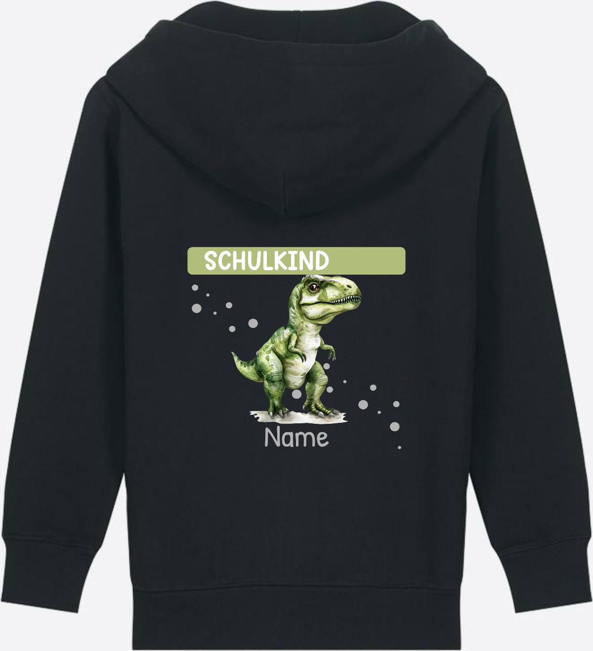 Zip-Hoodie zur Einschulung – Personalisiert mit Name - Black