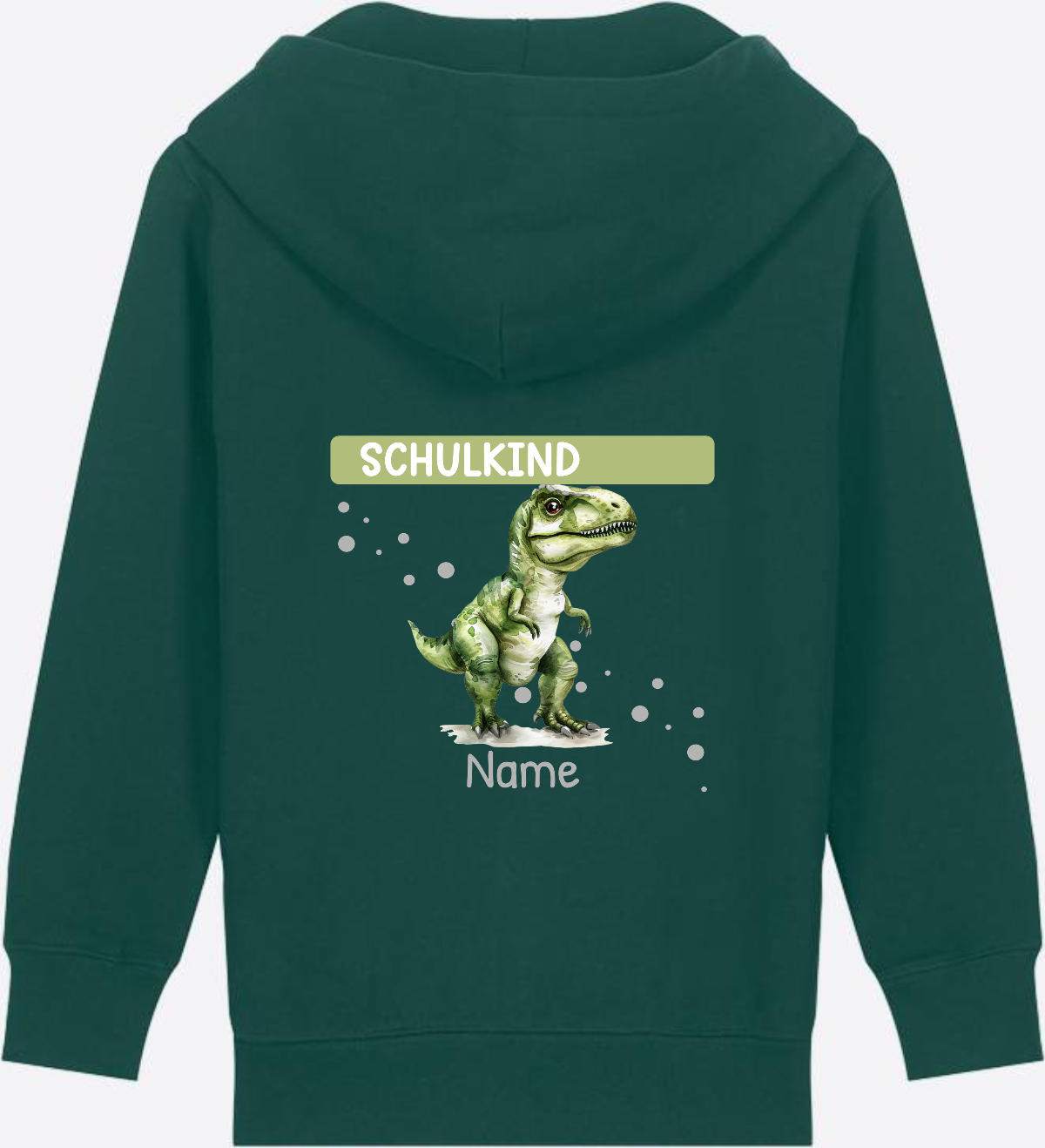Zip-Hoodie zur Einschulung – Personalisiert mit Name - Glazed Green