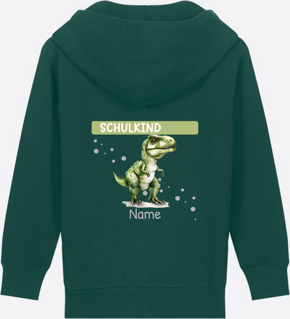 Zip-Hoodie zur Einschulung – Personalisiert mit Name - Glazed Green