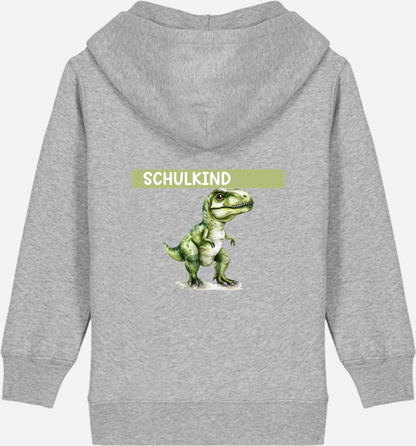 Zip-Hoodie zur Einschulung – Personalisiert mit Name - Heather Grey