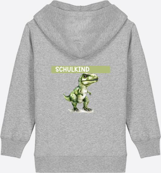 Zip-Hoodie zur Einschulung – Personalisiert mit Name - Heather Grey