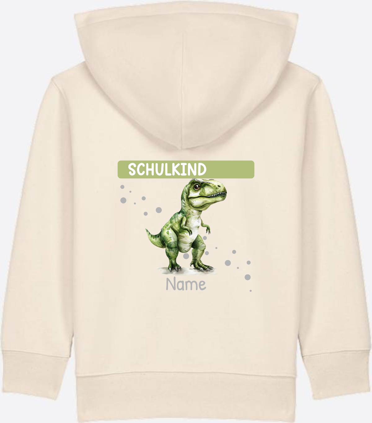 Zip-Hoodie zur Einschulung – Personalisiert mit Name - Natural Raw