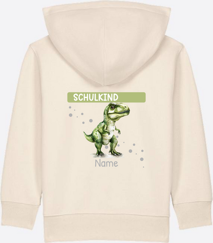 Zip-Hoodie zur Einschulung – Personalisiert mit Name - Natural Raw