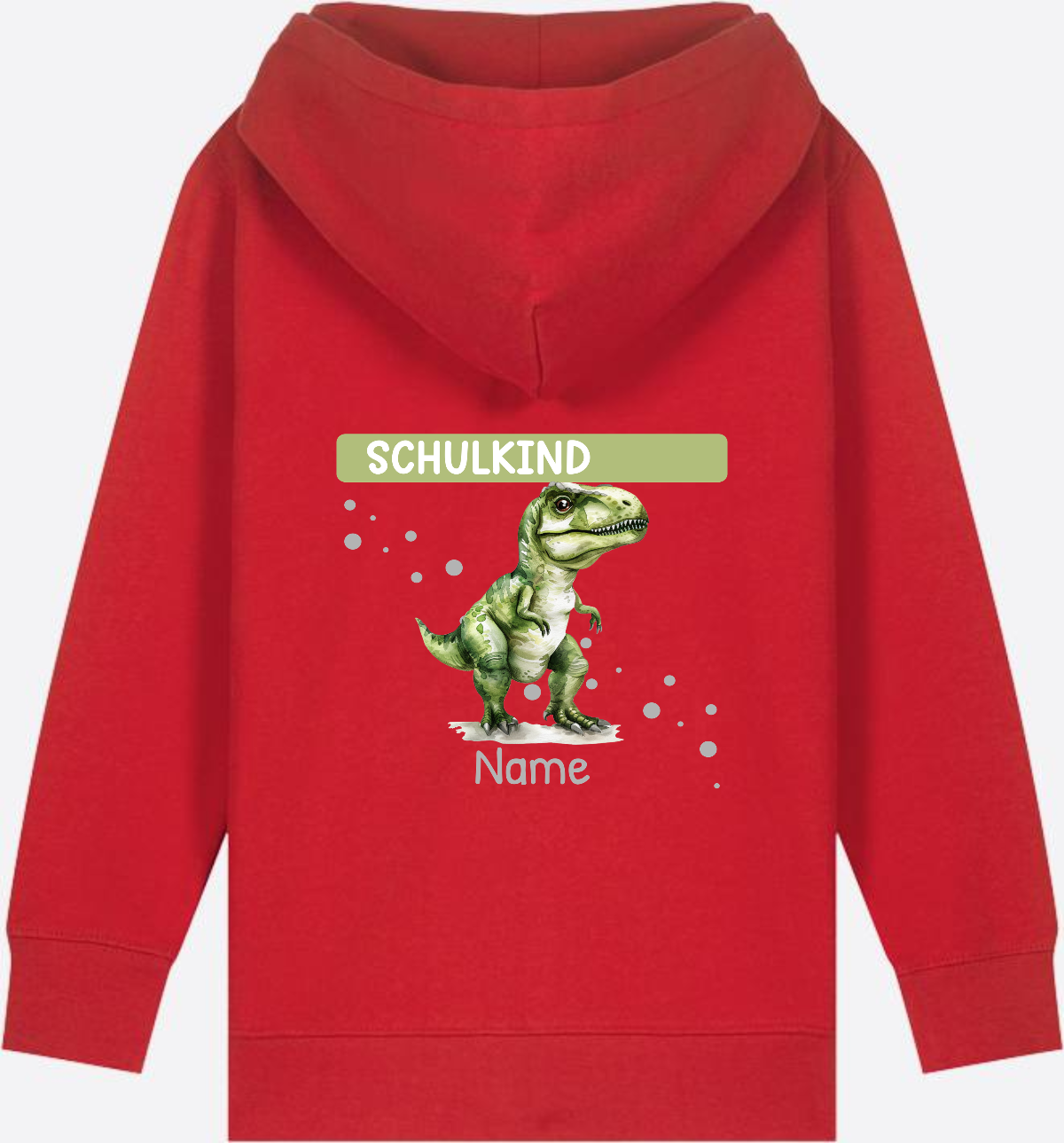 Zip-Hoodie zur Einschulung – Personalisiert mit Name - Red