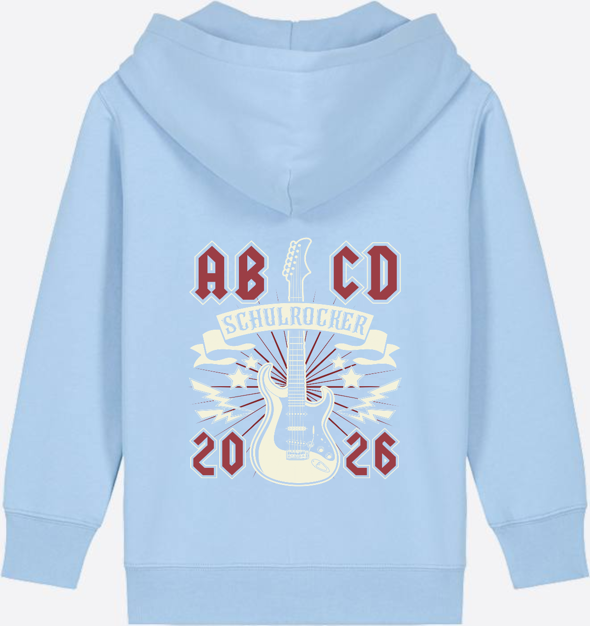 Zip-Hoodie zur Einschulung: Schulrocker mit Wunschnamen - Blue Soul