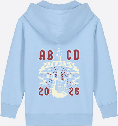 Zip-Hoodie zur Einschulung: Schulrocker mit Wunschnamen - Blue Soul