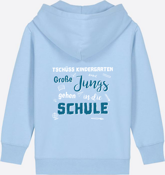 Zip-Hoodie zur Einschulung – Tschüss Kindergarten Große Jungs - Blue Soul